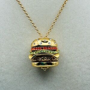 $198 Kate Spade 🍔 Fast Food Burger Pendant Necklace NEW